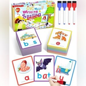 NWT’s Interactive CVC Word Learning Cards Set with Markers